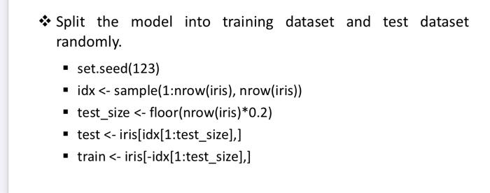 Solved * Build a classification model using three species | Chegg.com
