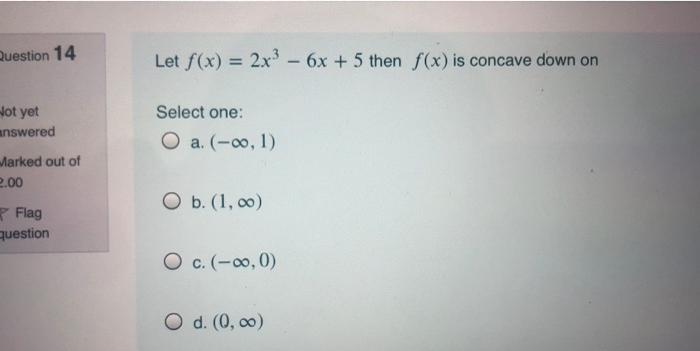 Solved Question 14 Let F X 2x2 6x 5 Then F X Is