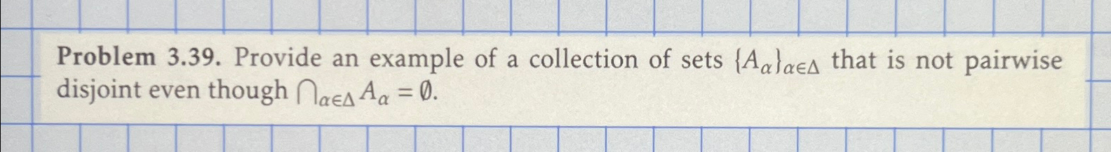 Solved Problem 3.39. ﻿Provide an example of a collection of | Chegg.com