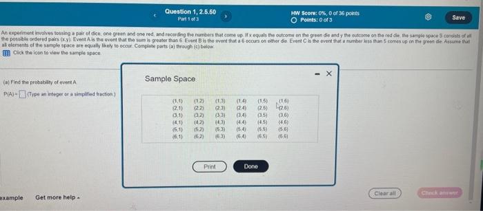 Solved at elements of the sample space are equally thely to | Chegg.com