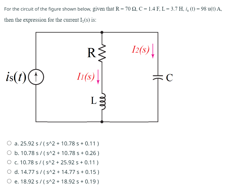 Solved For the circuit of the figure shown below, given that | Chegg.com