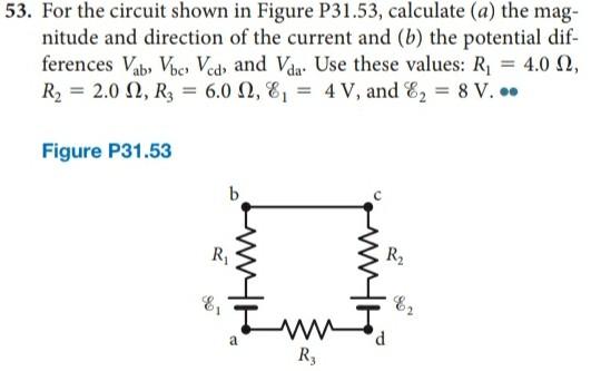 Solved 53. For the circuit shown in Figure P31.53, calculate | Chegg.com