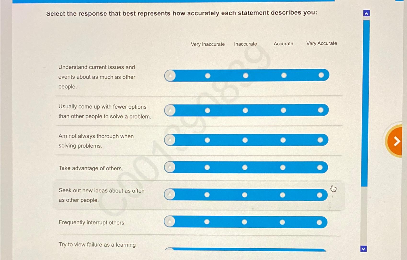 Solved Select the response that best represents how | Chegg.com