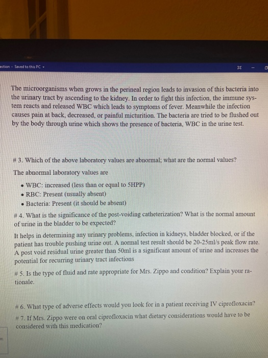 Solved Case Study. Urinary Tract Infection le Tools View PN
