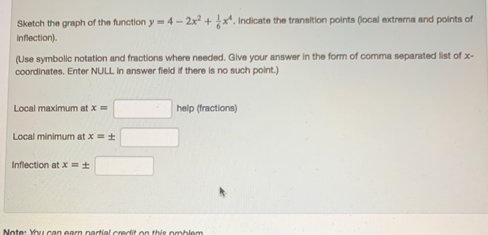 Solved Sketch the graph of the function y - 4 - 2x2 + 2x4. | Chegg.com