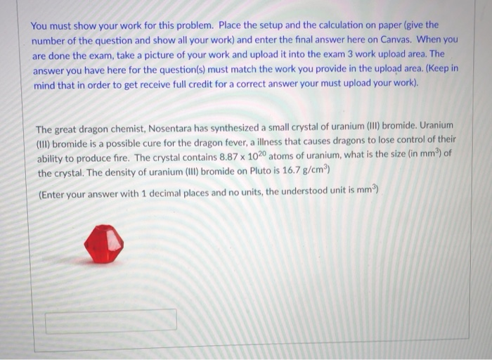 Solved You must show your work for this problem. Place the | Chegg.com