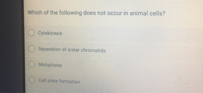 Solved Which of the following does not occur in animal 
