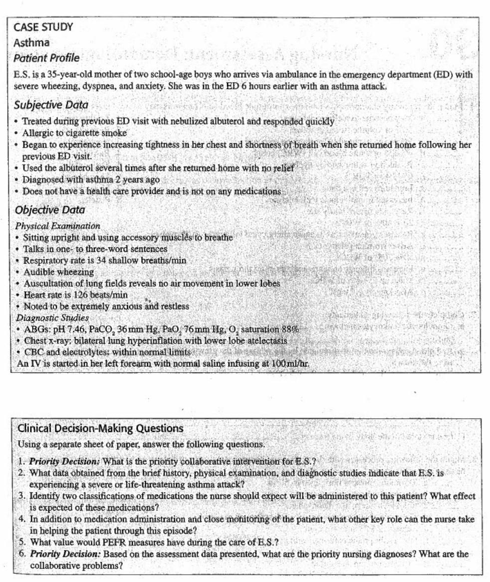Solved CASE STUDY Asthma Patient Profile E.S, is a