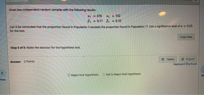 Solved Given two independent random samples with the | Chegg.com