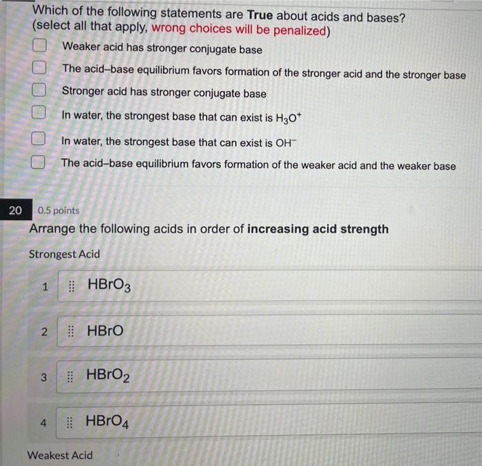 Solved 15 2 points Match the following acid/base definitions | Chegg.com