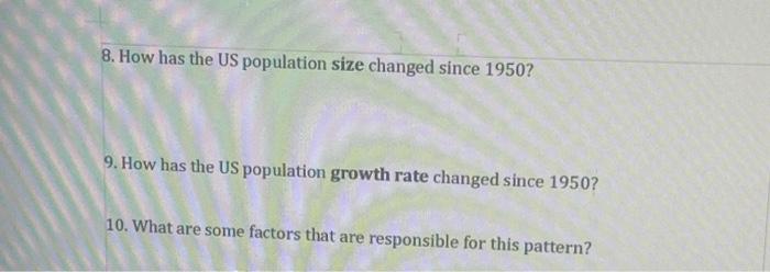 Lab 9: Human Populations In this lab, we will | Chegg.com