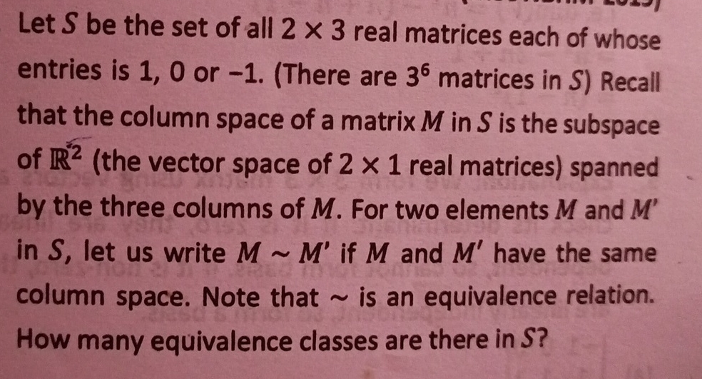 Solved Let S ﻿be the set of all 2×3 ﻿real matrices each of | Chegg.com