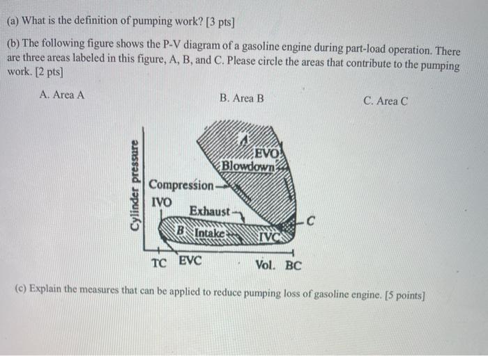Solved (a) What is the definition of pumping work? [3 pts]