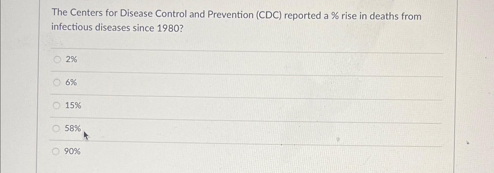 Solved The Centers for Disease Control and Prevention (CDC) | Chegg.com