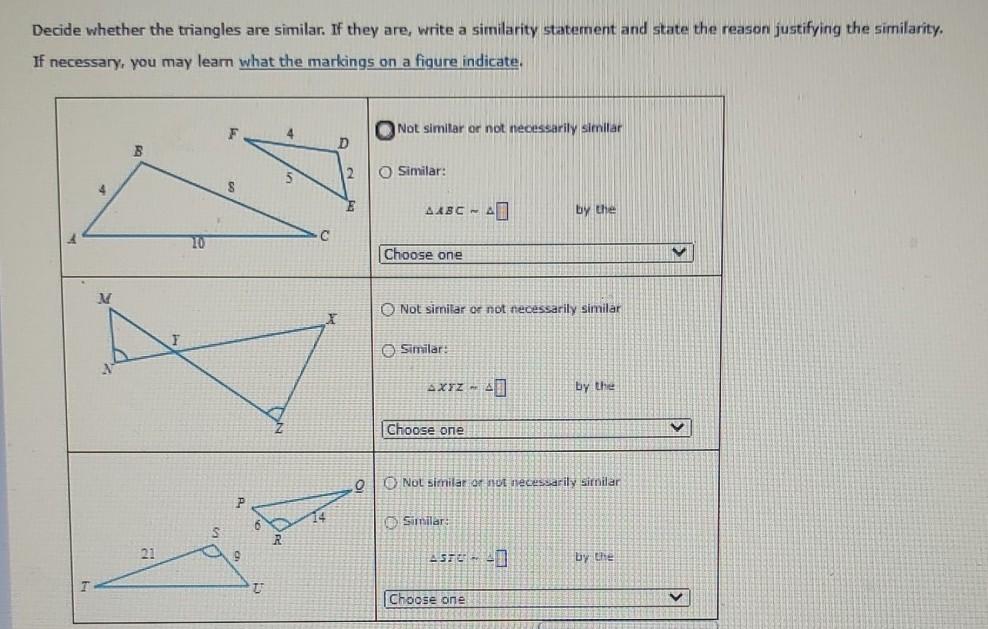 Solved The two triangles below are similar. Also, m ZR = 15° | Chegg.com