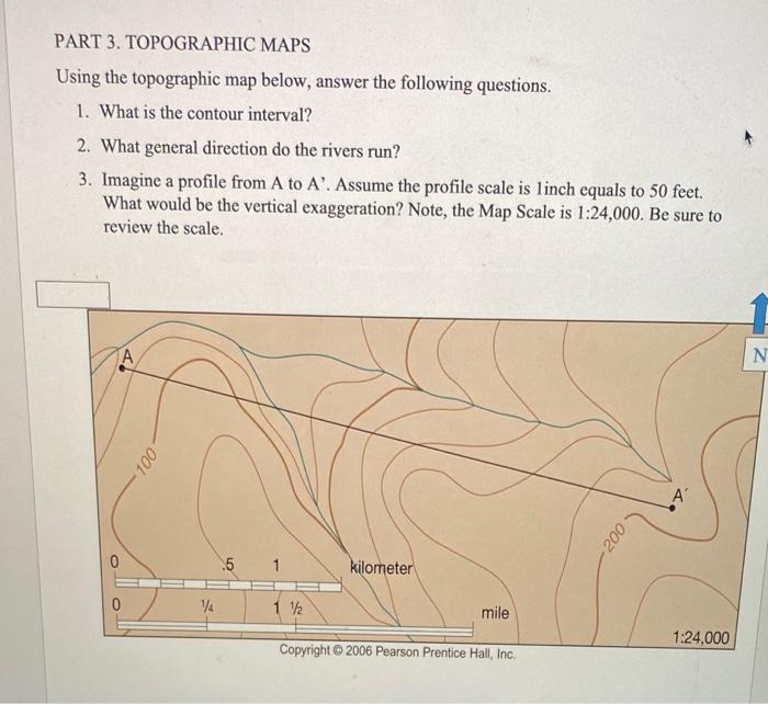 Solved PART 3. TOPOGRAPHIC MAPS Using The Topographic Map | Chegg.com