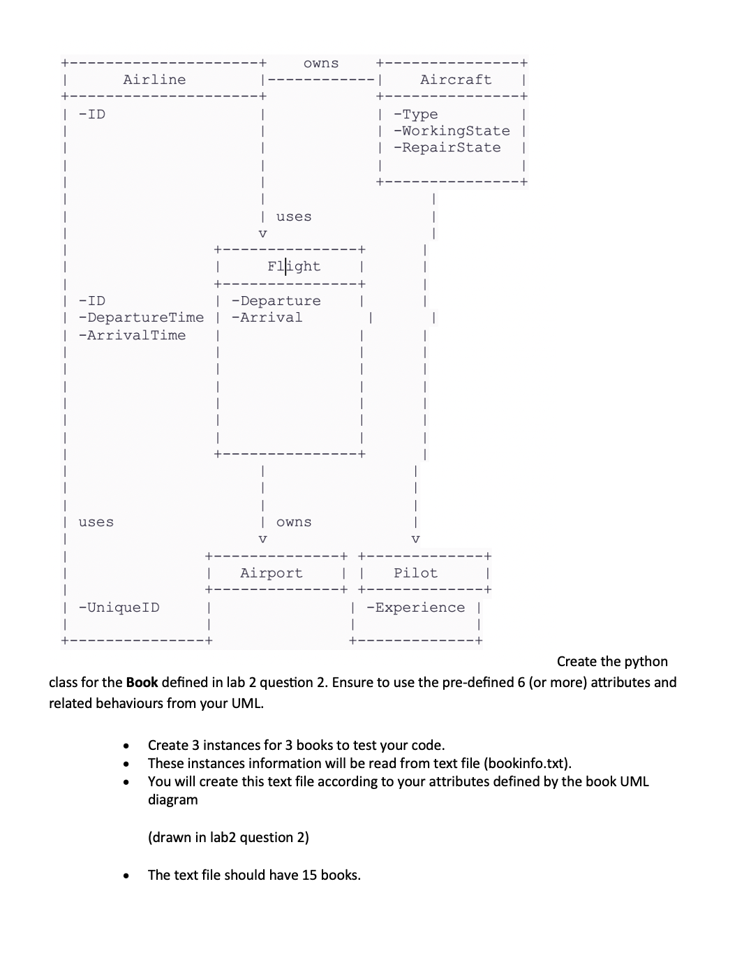 Solved Create the pythonclass for the Book defined in lab 2 | Chegg.com