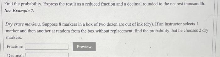 Solved Express the probability as a reduced fraction and as | Chegg.com