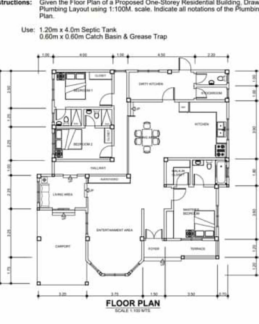 Solved itructions: Given the Floor Plan of a Proposed | Chegg.com