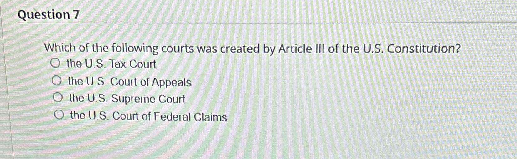 What court was created by hot sale the constitution