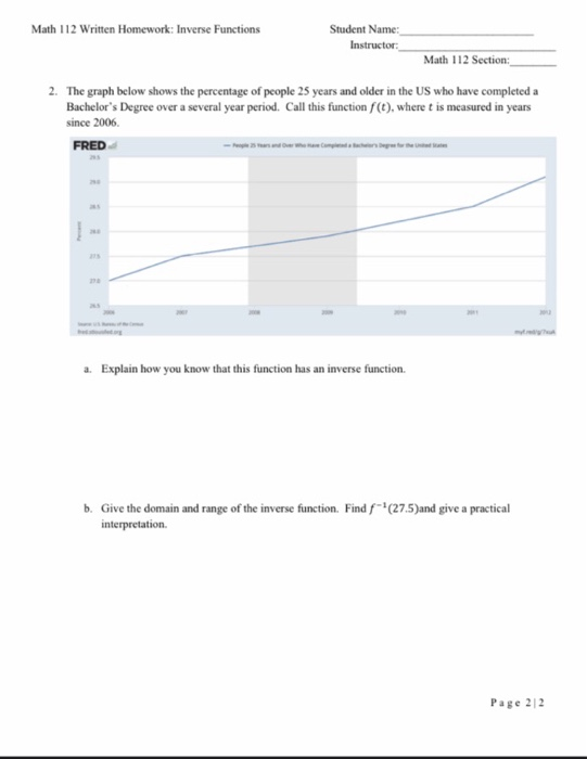 inverse functions common core algebra ii homework answers