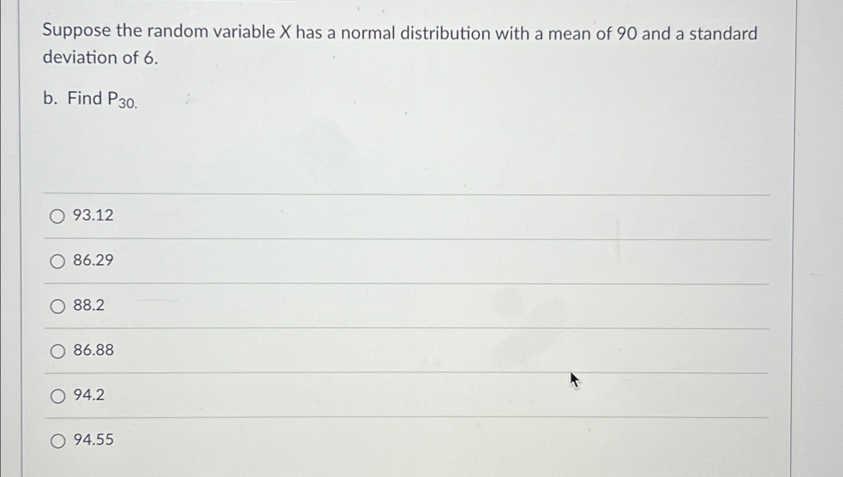 Solved Suppose the random variable x ﻿has a normal | Chegg.com