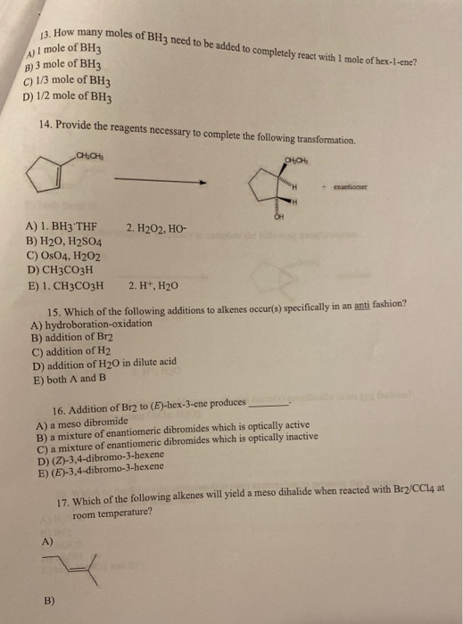 Solved How Many Moics Of Bh3 Need To Be Added To Complete Chegg Com