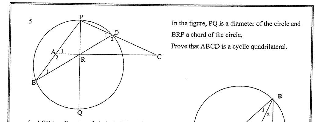 Solved In the figure, PQ is a diameter of the circle and BRP | Chegg.com