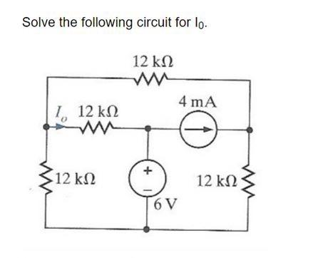 Solved Solve the following circuit for I0. | Chegg.com