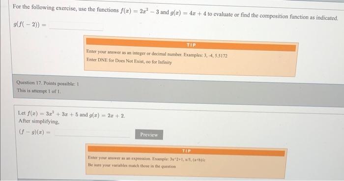 Solved For The Following Exercise, Use The Functions F(z) = | Chegg.com