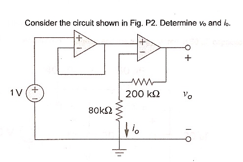 Solved Consider the circuit shown in Fig. P2. Determine V, | Chegg.com