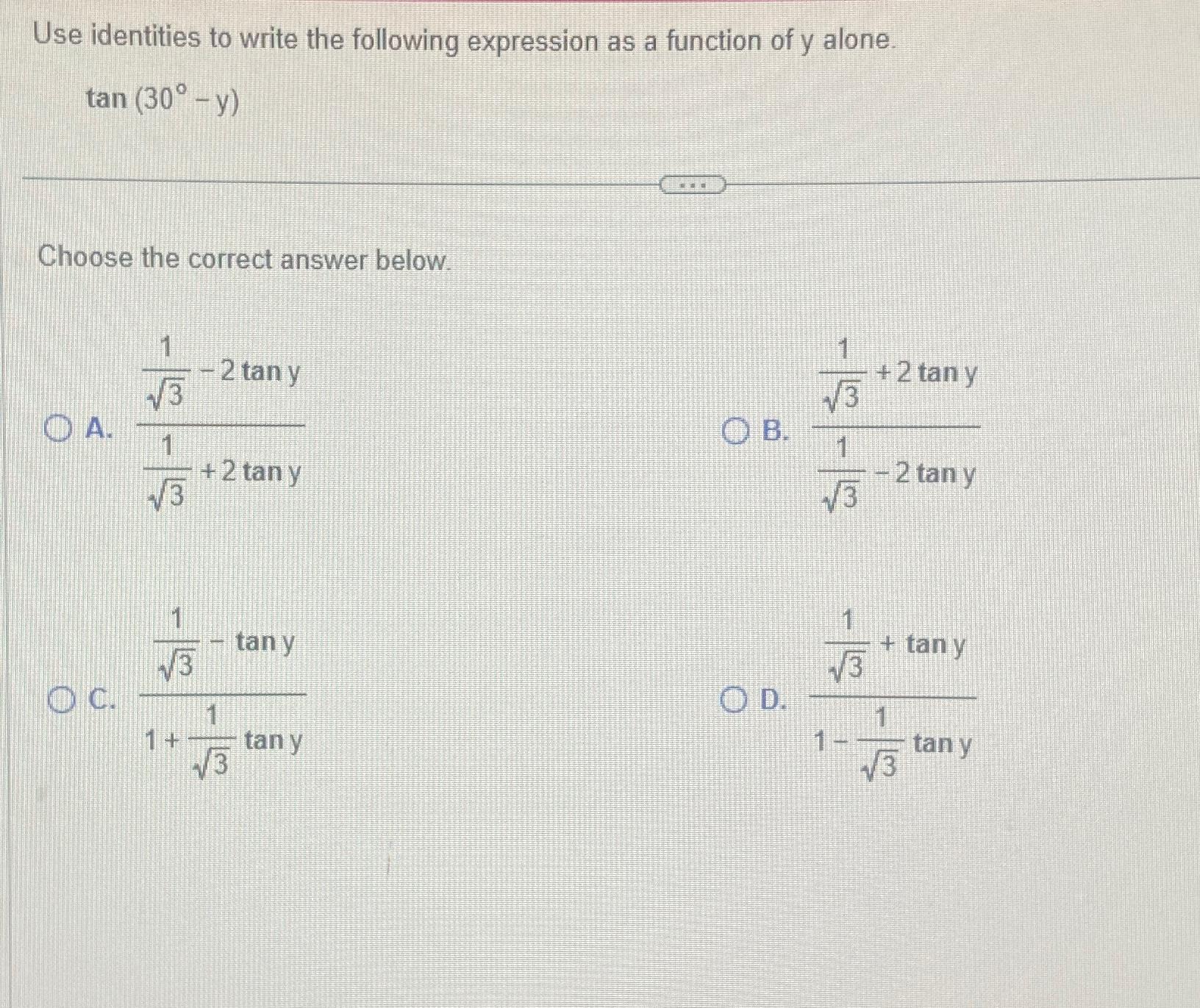 solved-use-identities-to-write-the-following-expression-as-a-chegg