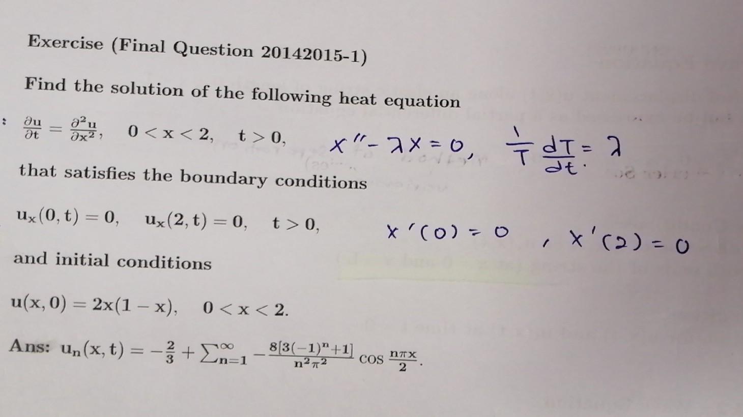 Solved Exercise Final Question 1415 1 Find The Solu Chegg Com