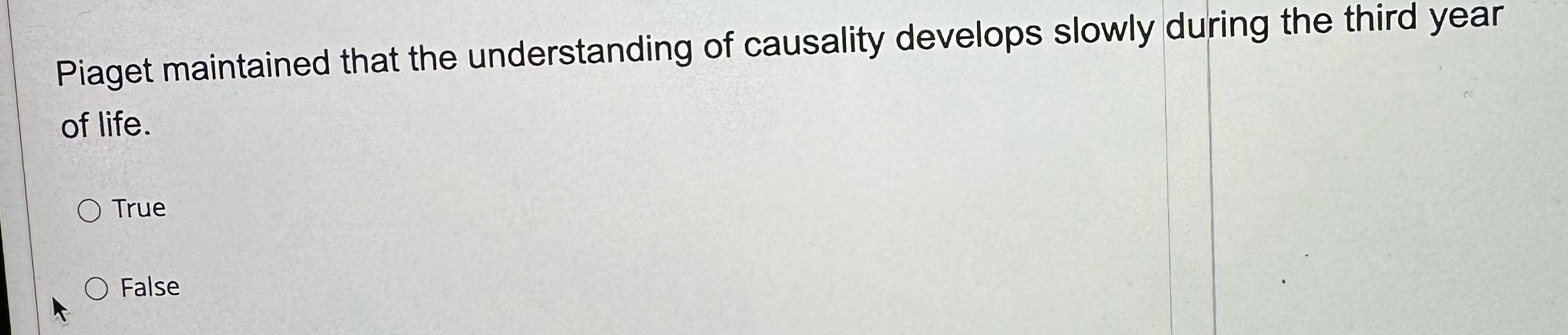 Solved Piaget maintained that the understanding of causality