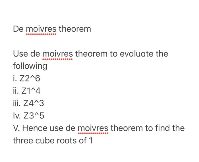 Solved De Moivres Theorem Use De Moivres Theorem To Evaluate Chegg Com