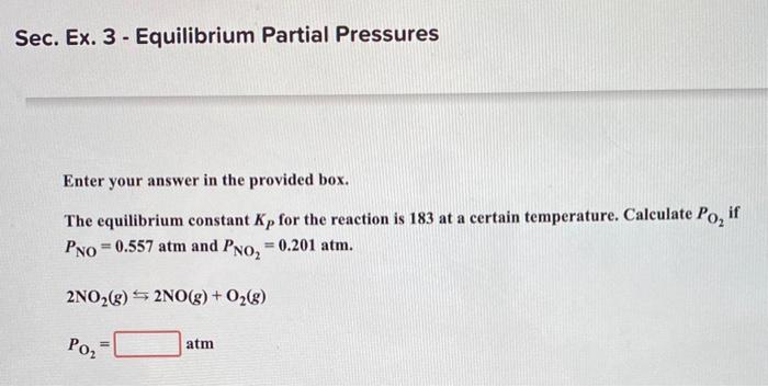 Solved Ch Ex 21 Equilibrium Constants For Reaction Be Chegg Com
