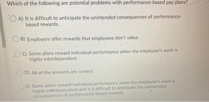 Solved Which of the following are potential problems with | Chegg.com