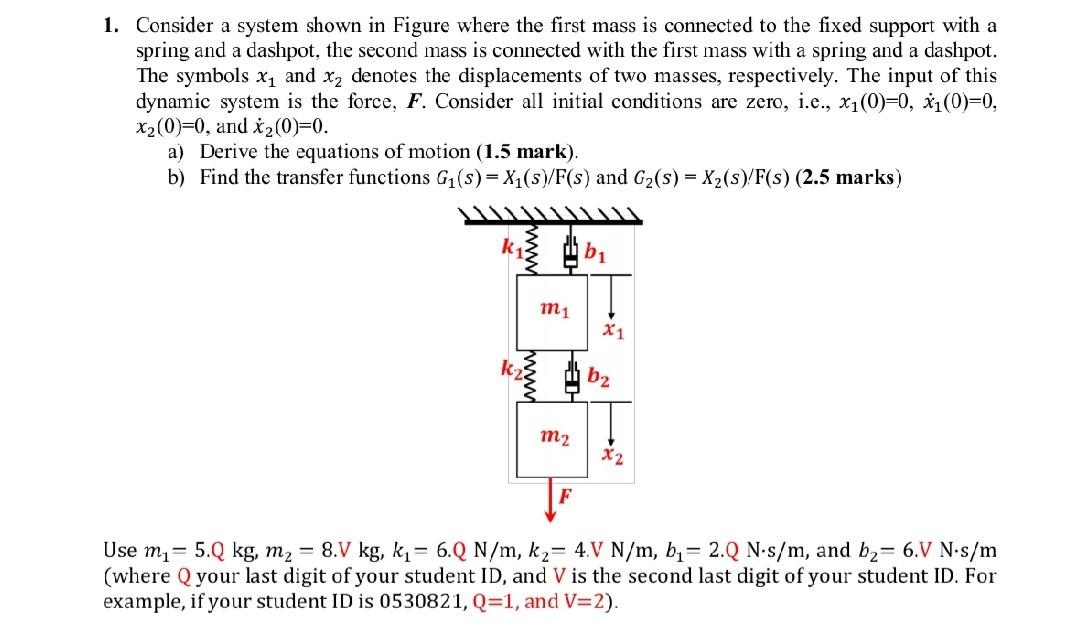 Solved 1. Consider a system shown in Figure where the first | Chegg.com