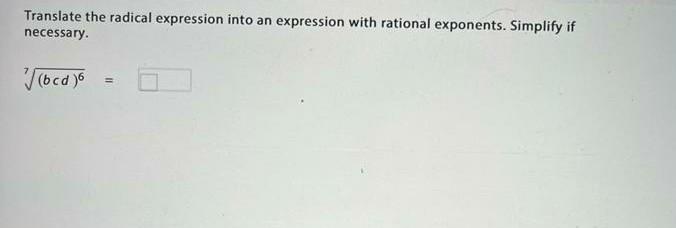 Solved Translate the expression with rational exponents into | Chegg.com