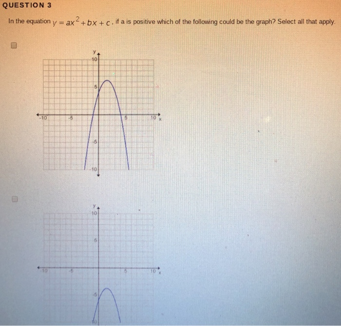 Solved Which Of These Tables Could Represent A Quadratic Chegg Com