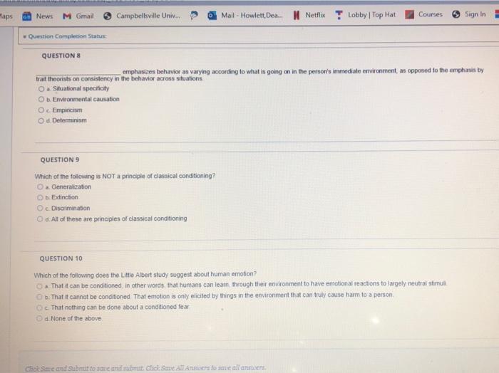Solved taps News M Gmail Campbellsville Univ... Mail - | Chegg.com