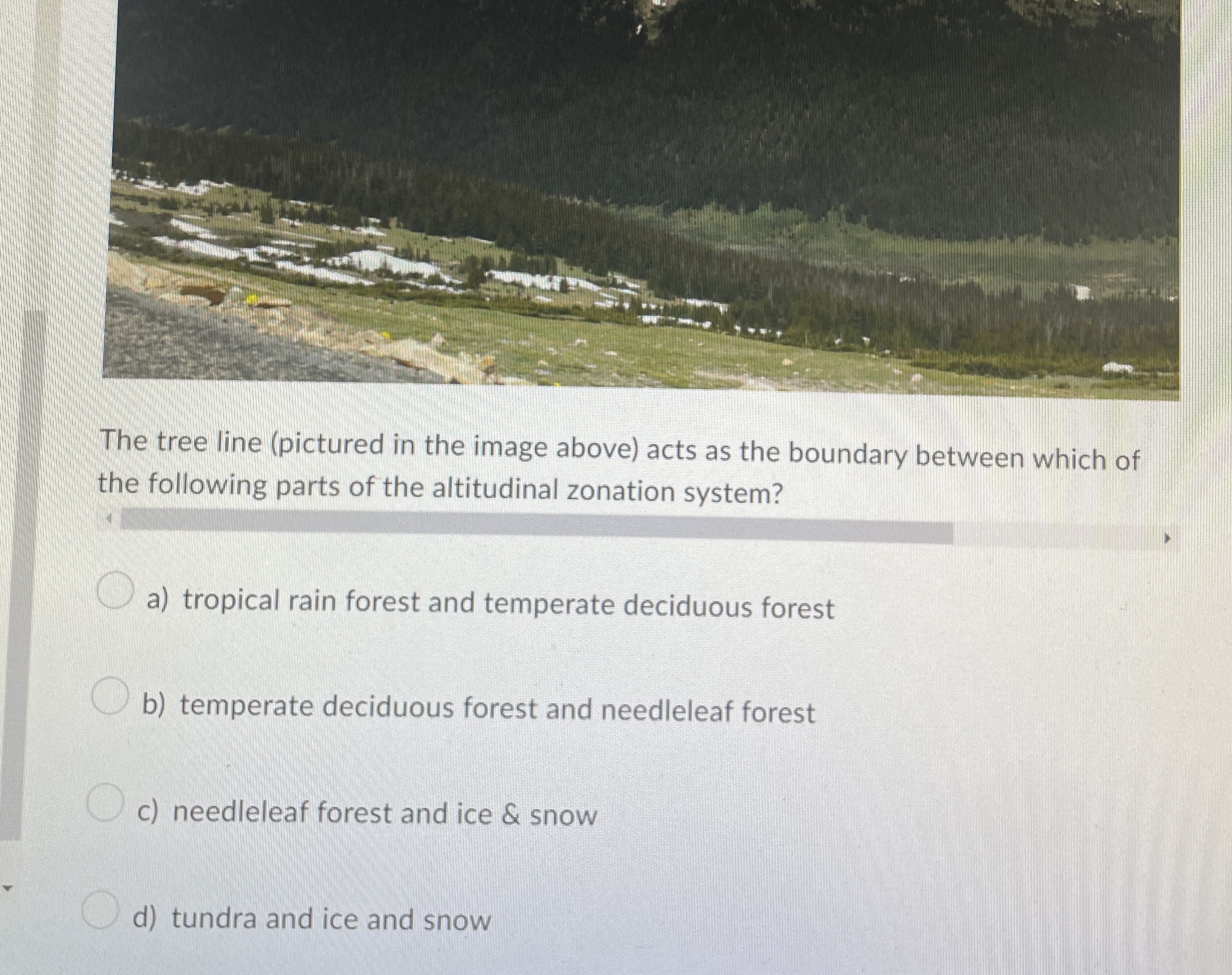 Solved The tree line (pictured in the image above) ﻿acts as | Chegg.com