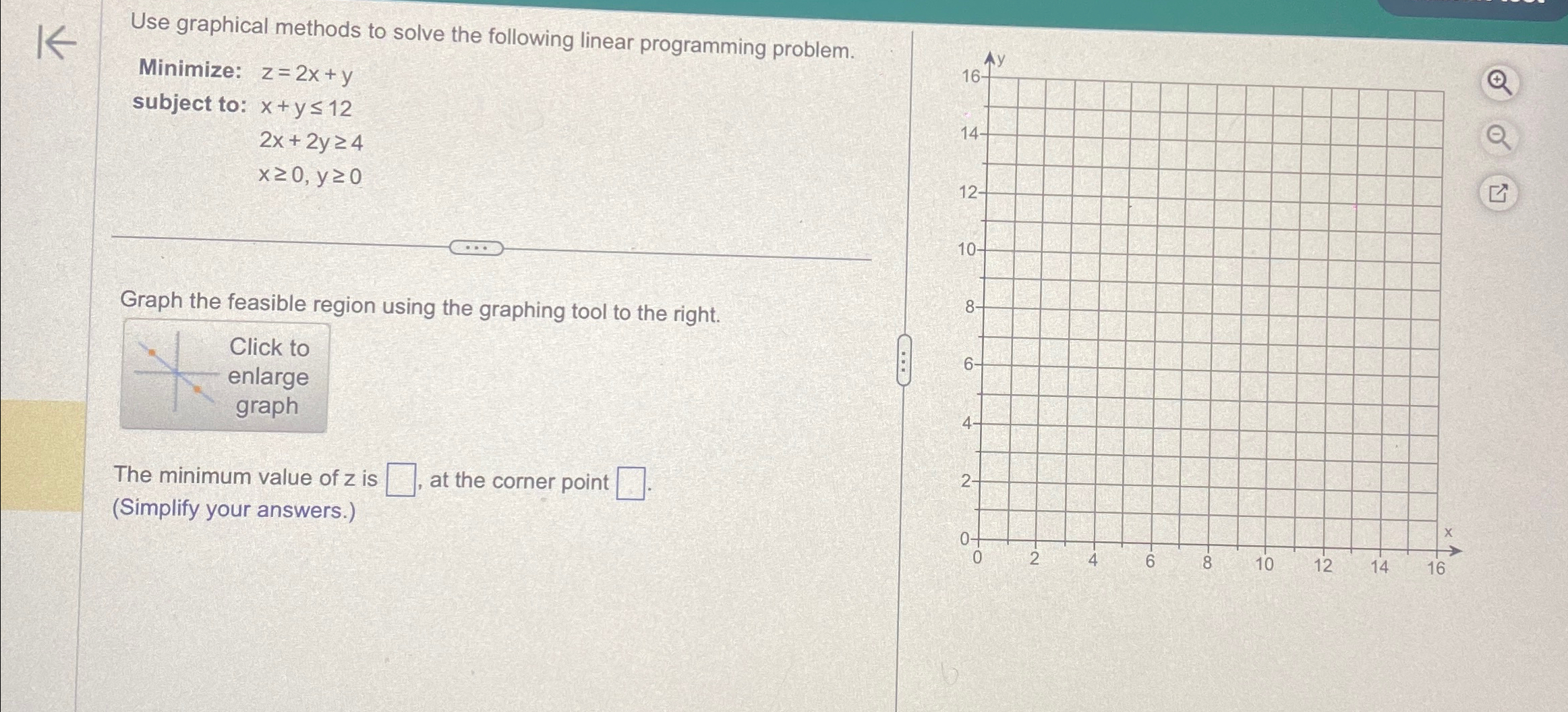 Solved Use graphical methods to solve the following linear | Chegg.com