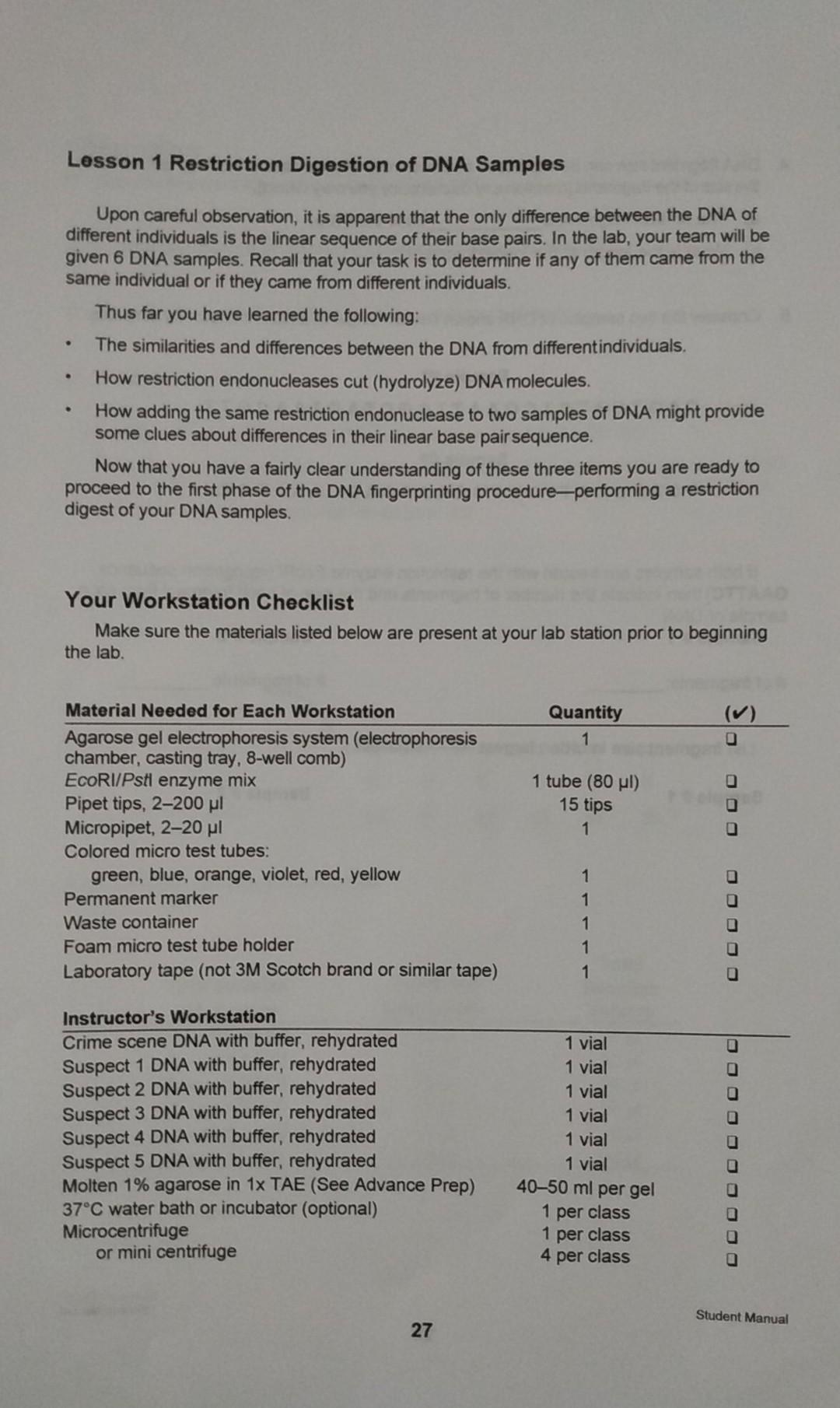 Solved Lab 14A MANUAL DNA FINGERPRINTING (Part A: DNA digest | Chegg.com