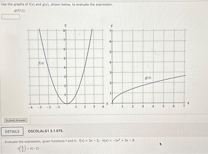 Solved Use The Graphs Of Fx And Gx Shown Below To