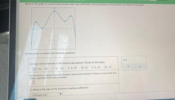 Solved Use the graph to answer the following questions. (a) | Chegg.com