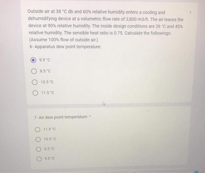 Solved Outside air at 38∘Cdb and 60% relative humidity | Chegg.com