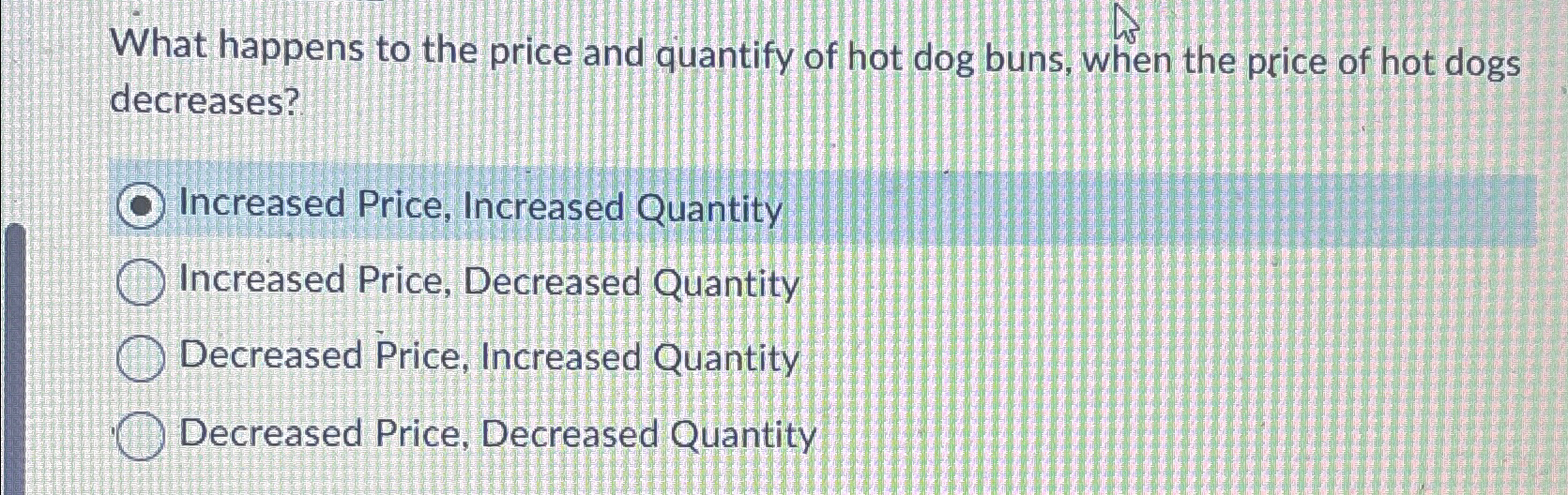 Solved What happens to the price and quantify of hot dog