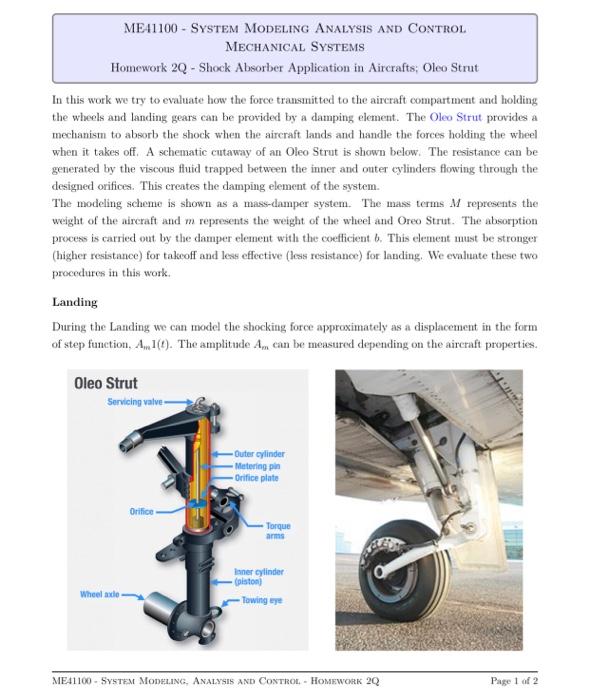 Homework 2Q - Shock Absorber Application in | Chegg.com