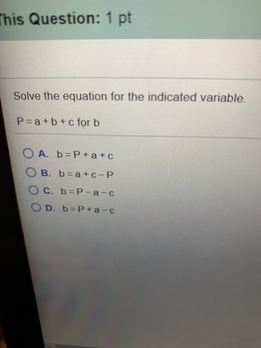 Solved This Question 1 pt Solve the equation for the Chegg